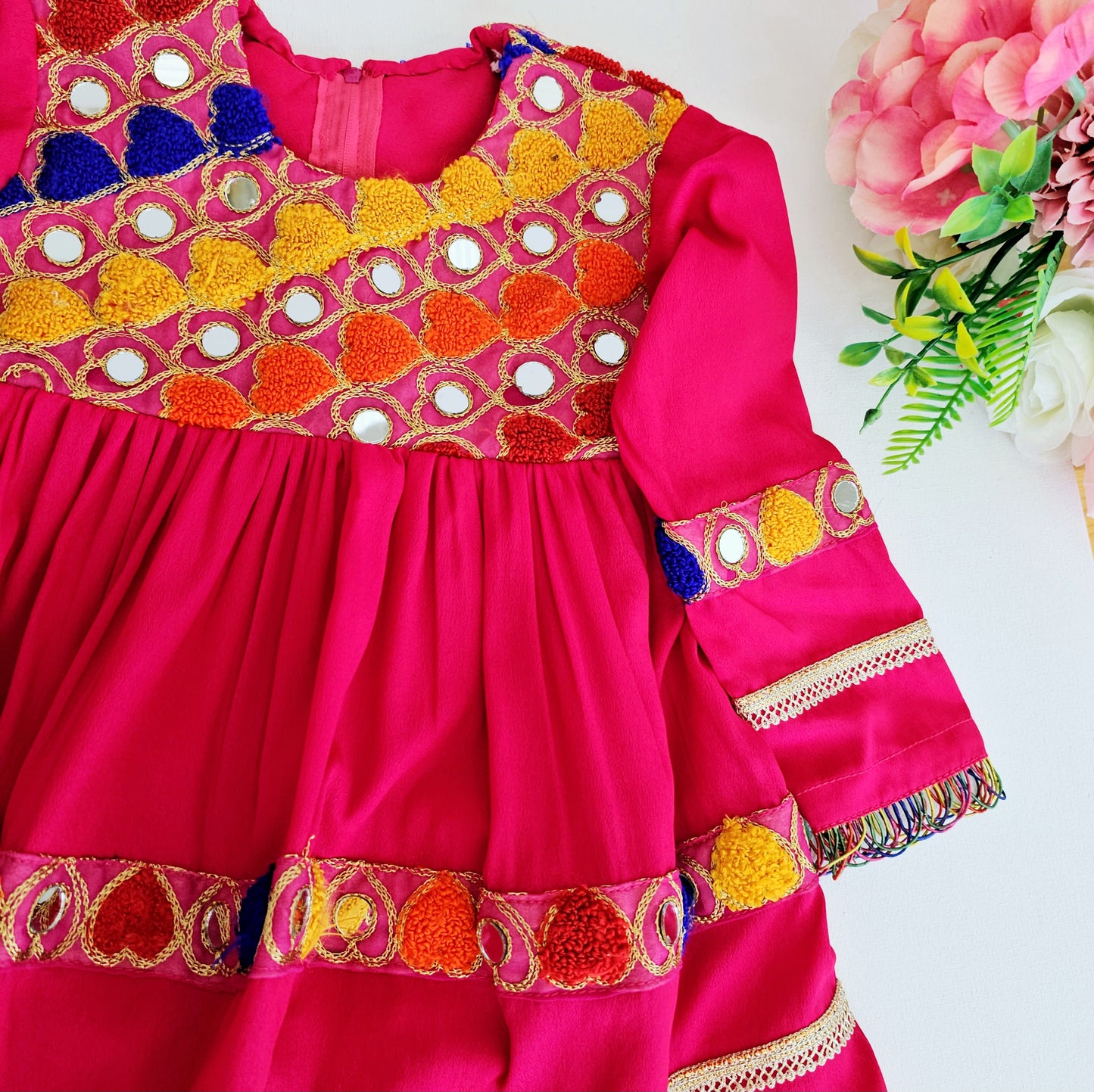 Frock Traditional Pakistan Indian Style Girls Design Dress | Afghan Suit Girls Shalwar Kameez Pakistani Kids Ethnic Wear