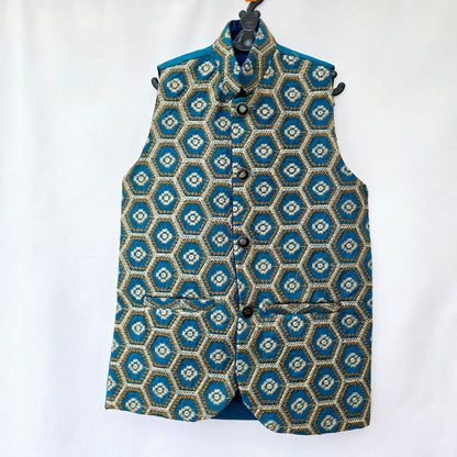 Blue Kids Indian Waistcoat Jacket Ethnic Wedding Festival Wear || Waistcoat Jacket