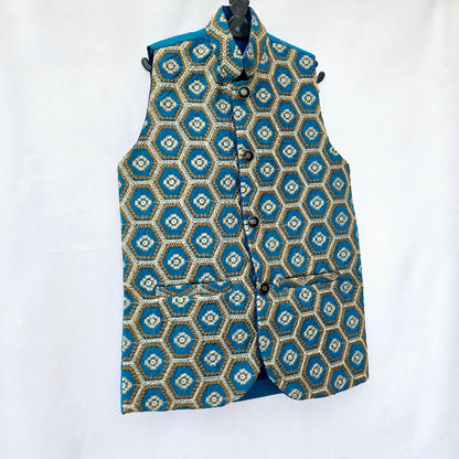 Blue Kids Indian Waistcoat Jacket Ethnic Wedding Festival Wear || Waistcoat Jacket