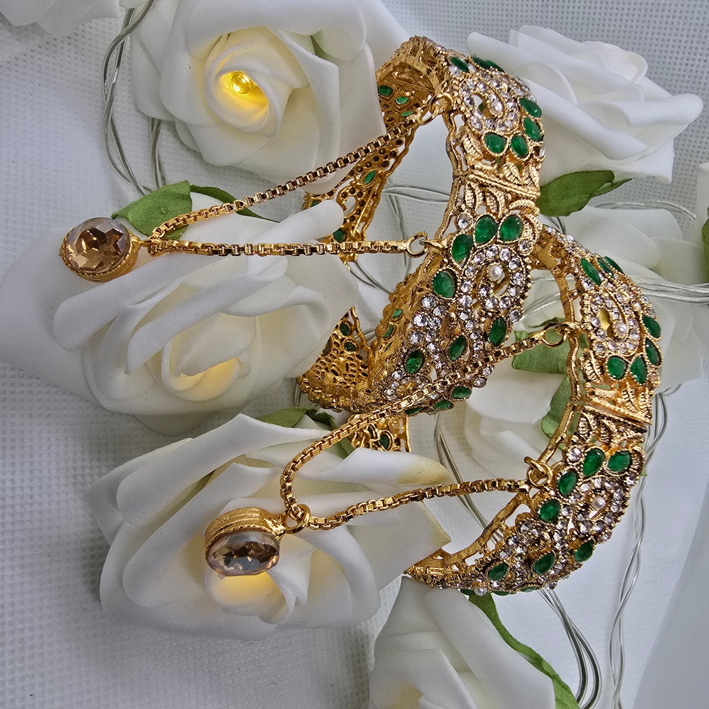 Pakistani/ Indian/ Asian Openable Kara Pair || Gold Plated Karas with Zirconia