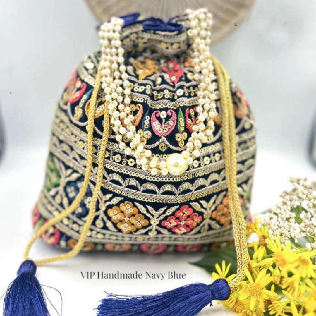 Indian Ethnic Potli Bag Handmade Wedding Embroidered Purse For Women Girls