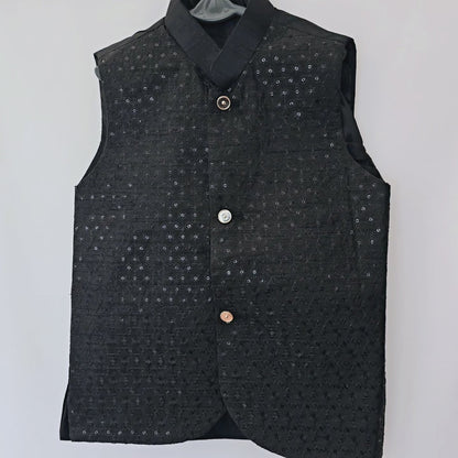 Kids Black Waistcoat Traditional Handmade Waistcoat || Waistcoat Boys Dress Handmade Coat